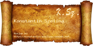 Konstantin Szelina névjegykártya